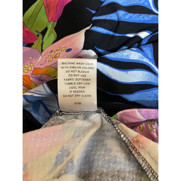 IBKUL Women's Tropical Floral Print Long Sleeve Quarter Zip Golf Top Size S NWOT - Picture 5 of 5